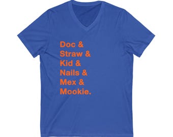 1986 Mets Team Names V-Neck Tee - New York Baseball Memorabilia