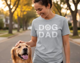 Dog Dad T-Shirt: Vintage Style Paw Print Graphic Tee