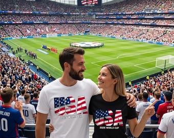 USA 2026 World Cup Shirt | American Soccer Fan Tee | USA Flag Graphic T-Shirt | Bella Canvas 3001 | Football Fan Gift | Game Day Shirt