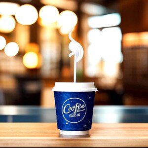 Bellissimo design di carta da caffè e caffetteria stampato su tazza bianca lucida