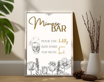 Mimosa Bar Sign Bachelorette Party Bachelorette Mimosa Sign Juice Labels Bridal Shower Mimosa Hen Party Mimoso Sign Brunch Mimosa Brunch