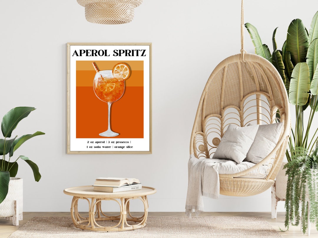 Aperol Spritz Print | Aperol Spritz Poster | Bar Cart Prints | Digital ...