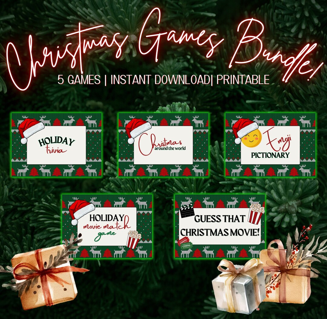 Christmas Games Printable Christmas Games Bundle Holiday Games