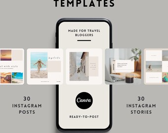 Social Media Templates Canva, Travel Blogging Instagram Templates, Digital Marketing, Blogger Templates, Travel Blogger Media Kit