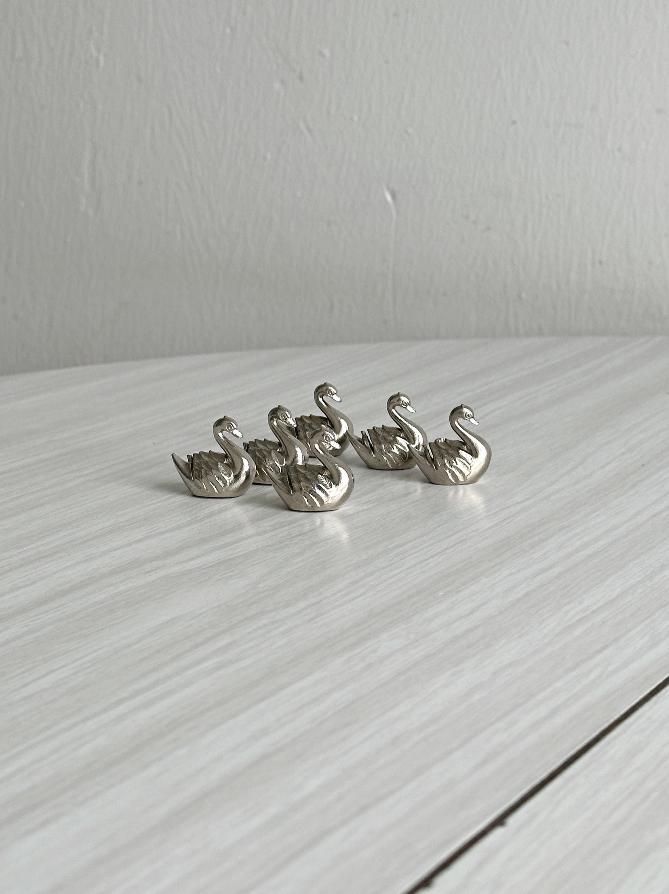 8 Porte-nom En Métal Forme De Cygnes – Décoration De Table Vintage