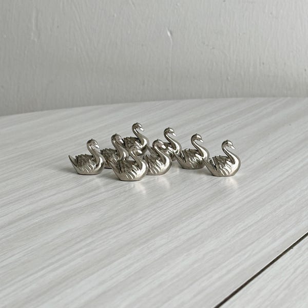 Porta-cartões de lugar em forma de cisne, em metal banhado a prata, elegante decoração de mesa para casamentos, porta-cartões para convidados, jantar sofisticado, louça francesa