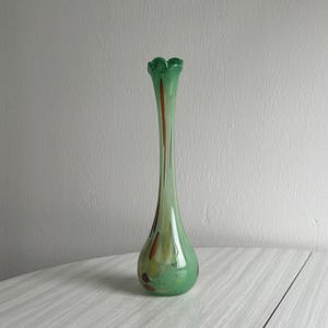 Transparent colored glass soliflore vase, Art Nouveau style, Modern, colorful decoration, old house, small gift, office decor