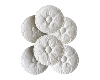 Set of 6 Pillivuyt porcelain shell plates, elegant and refined.