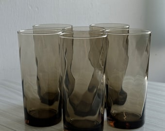 6 Luminarc France Smoked Water Glasses - Vintage Orangeade Glasses - Elegant and Modern Design - Perfect for Receptions and Dinners - Dinners