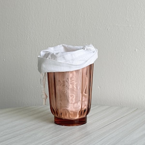 Vintage translucent pink glass vase, kitchen utensil holder, elegant decoration, gift idea