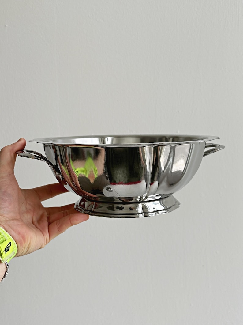 Stainless steel serving dish with lid, classic design, elegant tableware, timeless vintage tableware, cocktail set image 7