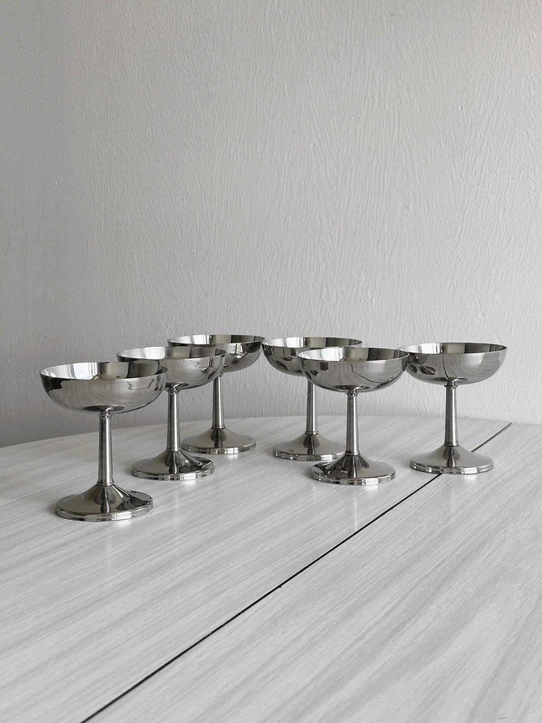 Set Di 8 Ciotole In Acciaio Inox Per Cucina - Diametro 20 Cm, Altezza 6 Cm, Impilabili, Lucidate A Specchio - 2