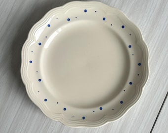 4枚の不揃いなアンティークブループレートのセット、フランスの食器