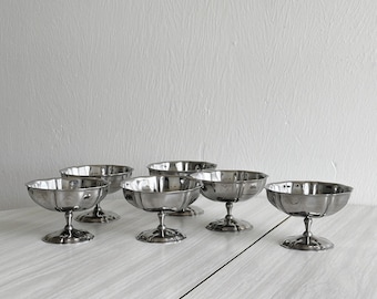 6 stainless steel bowls, refined tableware, elegant decoration, chic after-dinner drink service, Letang Remy style