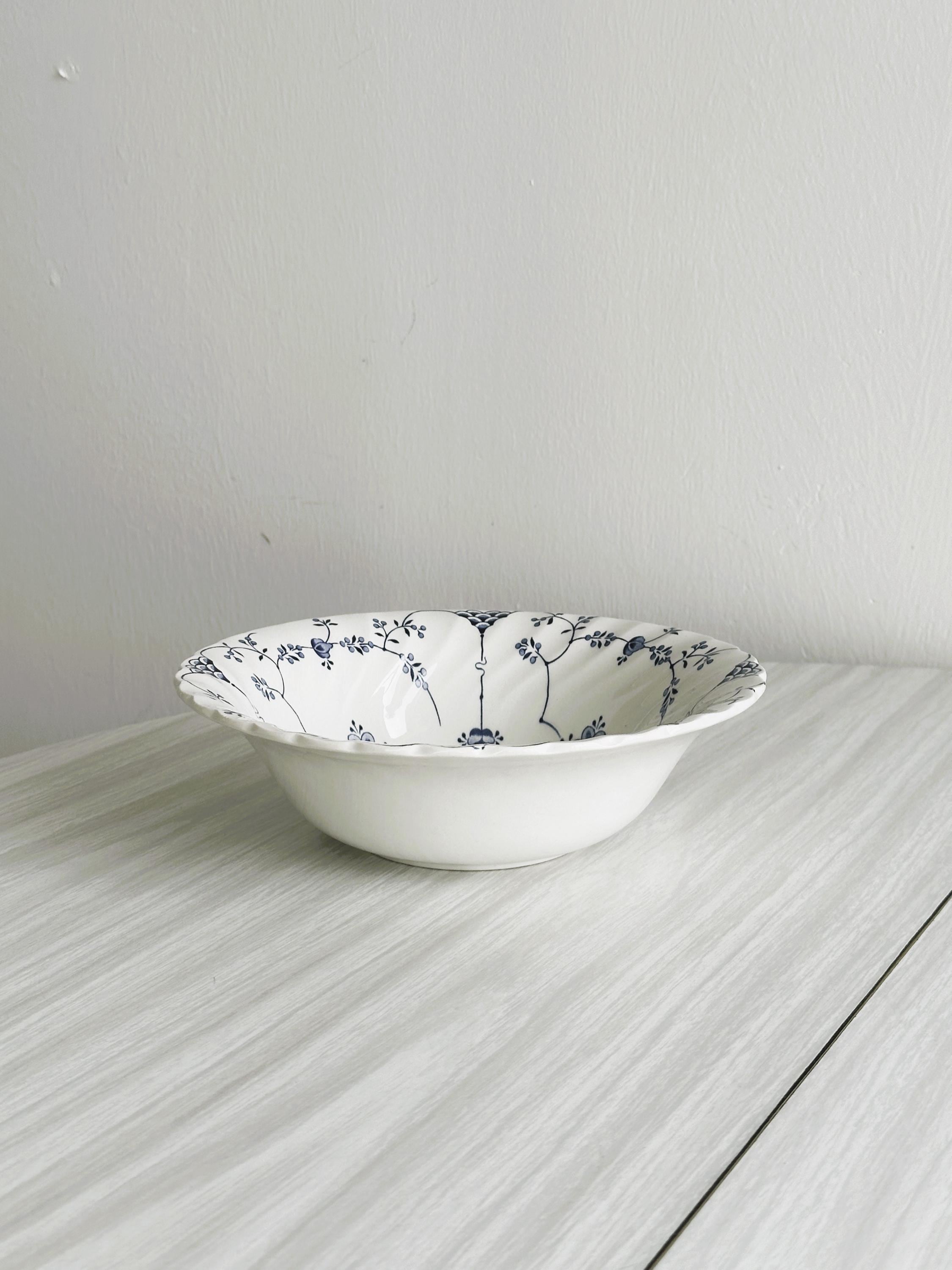 Myott Porcelain Salad Bowl, Blue Floral Decoration, Porcelain