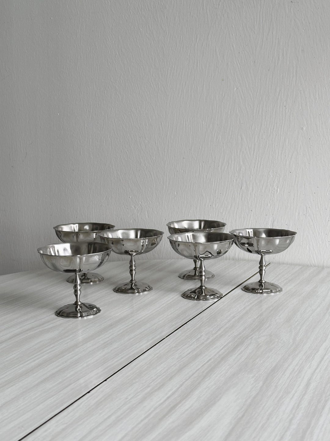 6 Mini Ciotole In Acciaio Inox - Per Salse, Snack E Spezie, 3 Oro E 3 Argento, Lavabili In Lavastoviglie - Foto 2