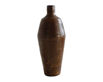 Old stoneware bottle, raw art, design, raw ceramic, stoneware? condiment bottle, brutalist.