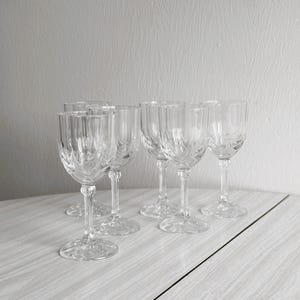 Set of 6 Vintage Clear Glass Liqueur Glasses, Art Deco Style, Elegant Digestive Glasses, Retro Decor, Antique Tableware