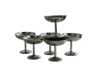 6 Coppe Étang Remy in acciaio inox: coppe da dessert dal design trendy ed elegante, perfette per servire coppe gelato.