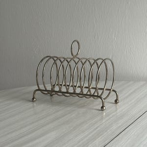 Vintage Silver Metal Toast Rack, Elegant Steel Table Decoration for Refined Breakfast, Letang Remy Style, Metal Table