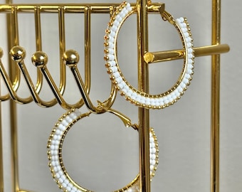 Beaded Hoop Earrings