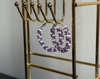 Wire Wrapped Beaded Earrings