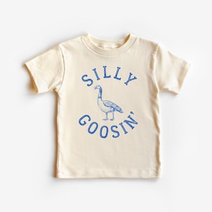 Silly Goosin' tshirt funny toddler shirt Modern graphic tee for kids cute vitage tshirt silly tshirt for kids image 1