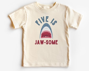 Jaw-Some Shark 5th Birthday Shirt 5th Birthday Shirt Boy Shark Tshirt Ocean Birthday Fantastic Birthday Shark Lover 5th Birthday Shirt Girl