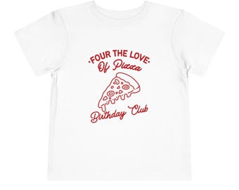 Vierde verjaardagsfeestje van de liefde van pizza 4e verjaardag pizzathema vierde pizzafeest 4e verjaardag shirt peuter pizza verjaardag