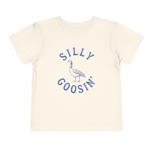 Silly Goosin' tshirt funny toddler shirt Modern graphic tee for kids cute vitage tshirt silly tshirt for kids image 4