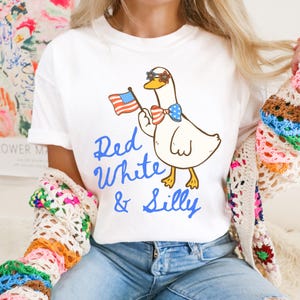 Red White And Silly Goose Shirt Silly Goose 4th Of July Shirt Funny 4th Of July Comfort Colors Silly Goose Tshirt Summer Goose Shirt