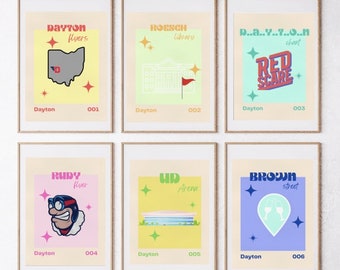University of Dayton Flyers Prints, Dayton Ohio, Digital Prints, College trendy posters, cute college dorm room decor, Rudy Flyer