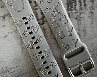 Disney Castle Silicone Apple Watch Band, Grey, 38/40/41mm