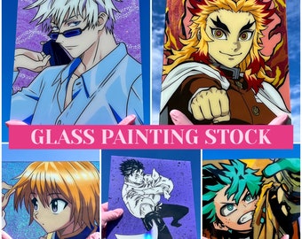 Anime/Manga Glas Gemälde Stock