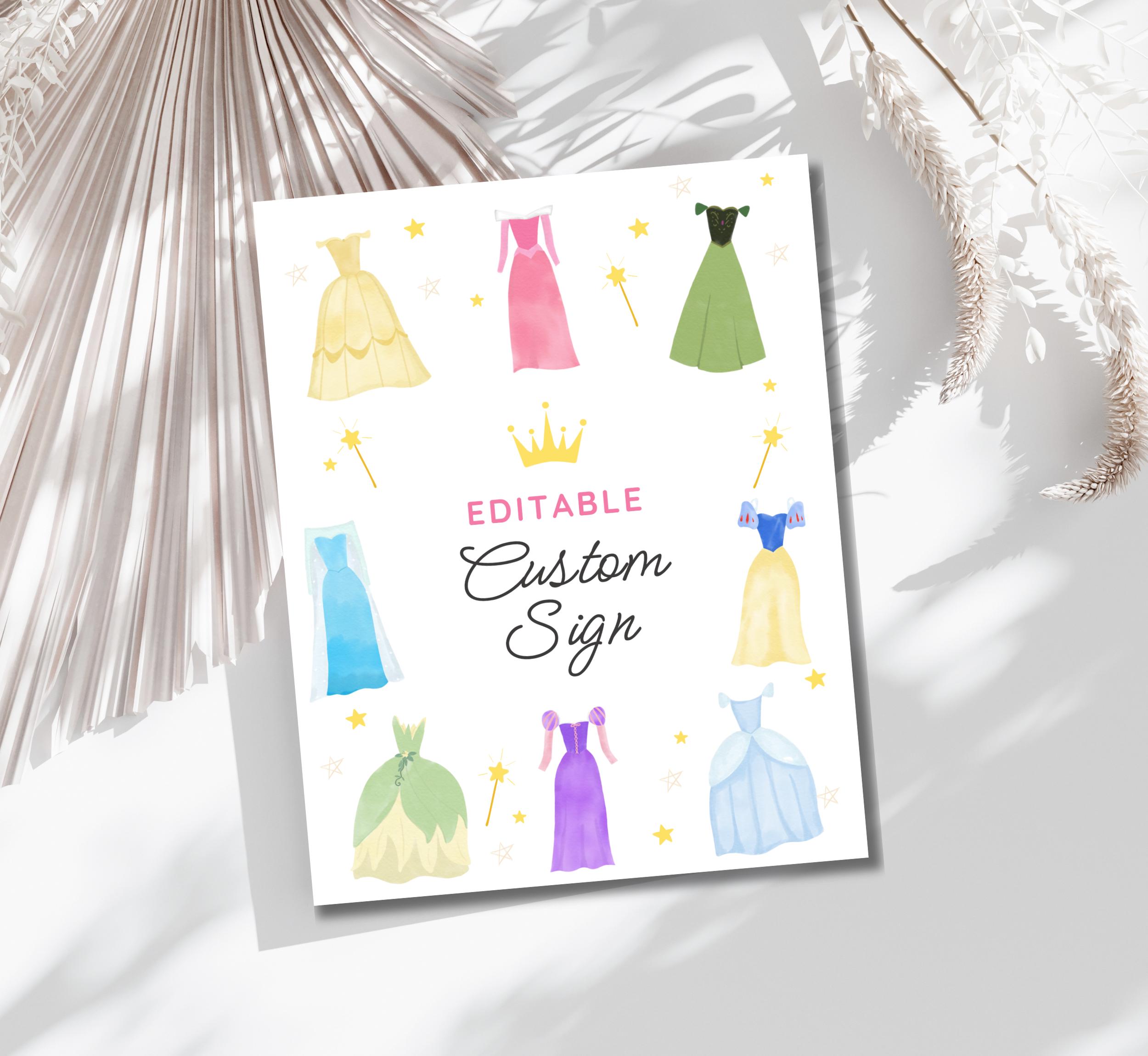 Princess Custom Signs Editable Princess Birthday Custom Sign, Once Upon a Time Princess ...