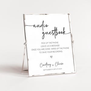 Telephone Guest Book Sign Template, Wedding Audio Guestbook, Leave Me A Message, Pick Up The Phone, Leave A Message After The Tone