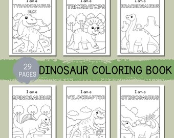 Desenhos de dinossauros para colorir, fáceis e divertidos para crianças, livro de colorir de dinossauros, livro de colorir simples para pré-escola e crianças pequenas (PDF)