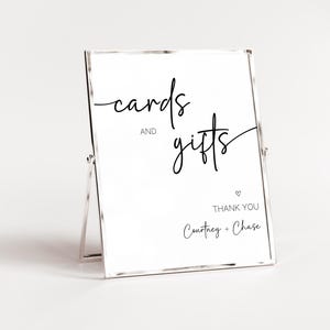 Modèle de plaque pour cartes et cadeaux, plaque de mariage minimaliste moderne, plaque de cadeaux de mariage, plaque de cadeau de shower de mariage, plaque de cadeau de baby shower