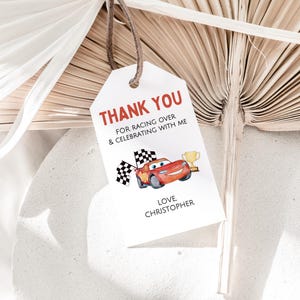 Bearbeitbar Autos Geburtstagsfeier Danke Tag Cars Lightning Geburtstagsgeschenk Tag McQueen Geburtstagsfeier Tags Jungen Geburtstagsparty Tag Auto Party
