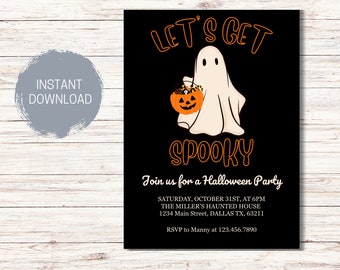 Invito alla festa di Halloween / Festa in costume / Download immediato / Invito di Halloween / Facciamoci spettrali