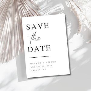 Editable Save The Date Template, Modern Save The Date, Minimalist Save The Date Card, Save The Date Digital Download,Printable Save the Date