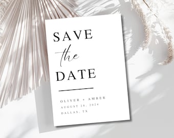 Editable Save The Date Template, Modern Save The Date, Minimalist Save The Date Card, Save The Date Digital Download,Printable Save the Date