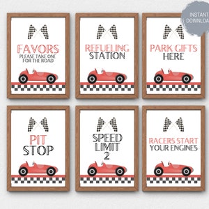 Racing Party Signs Bundle, Race Cars Birthday Food Drink Signs, Car Party Favors & Gifts Sign, Racing Party Decor, Digital Download