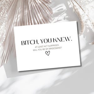 Cartão de proposta engraçado para madrinha de casamento, você será minha madrinha de casamento, presente para madrinha de casamento, minimalista em preto e branco, caixa para madrinha de casamento, cartão para madrinha de casamento