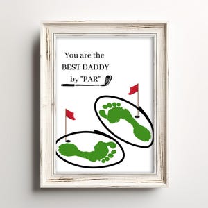 Dad Footprint Handprint Craft For Fathers Day Gift, Printable Kids Handprint Art Daddy, Handprint For Fathers Day, DIY Baby Toddler Keepsake