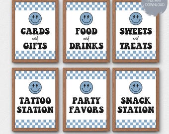 One Happy Dude Signs, Printable 1st Birthday Boy Signs, Editable One Happy Dude Birthday Decorations, First Birthday Party Decor