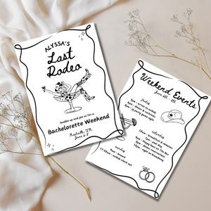 Last Rodeo Bachelorette Itinerary, Cowgirl Nashville Invitation, Bachelorette Lets Go Girls Template, Nash Bash Mobile Country Itinerary