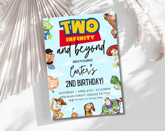 Toy Story Invitation Template, Editable Toy Story Birthday Party, 2nd Digital Invitation, Kids Birthday Party, Woody, Two Infinity & Beyond