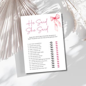 100 Editable Bridal Shower Games Bundle, She's Tying the Knot Bridal Shower Games, Pink Bow Bridal Shower Game Bundle, Printable Templates image 6
