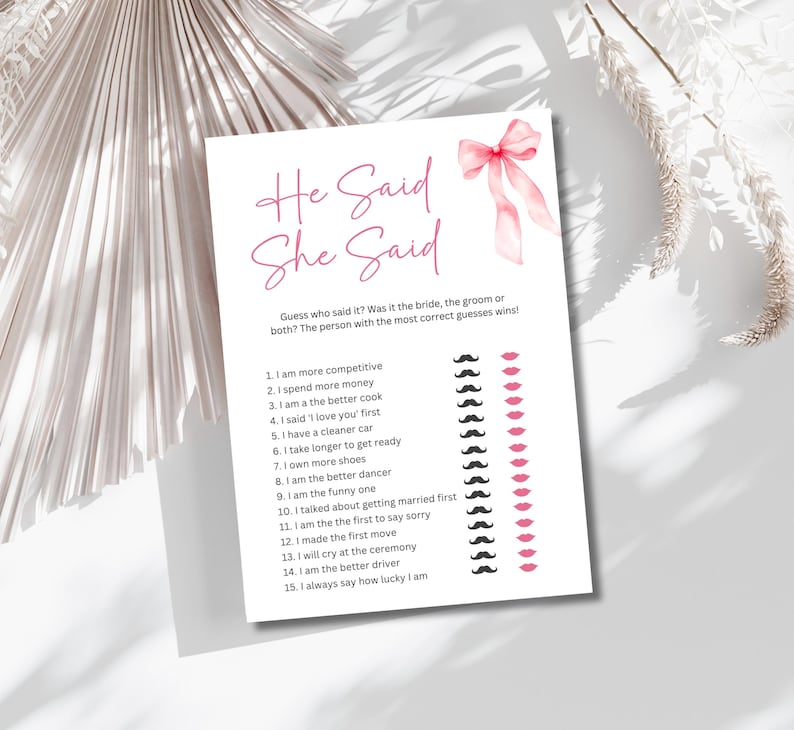 100 Editable Bridal Shower Games Bundle, She's Tying the Knot Bridal Shower Games, Pink Bow Bridal Shower Game Bundle, Printable Templates image 6